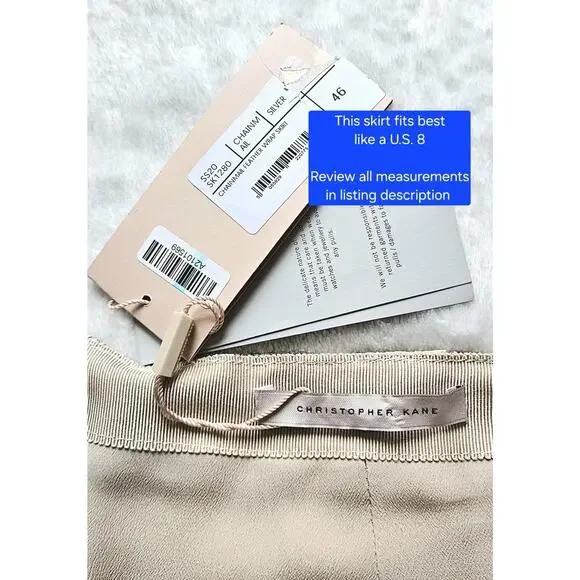 CHRISTOPHER KANE runway feather-paneled chainmail skirt nwt $3,227 it-46 / us-8 - Picture 13 of 14